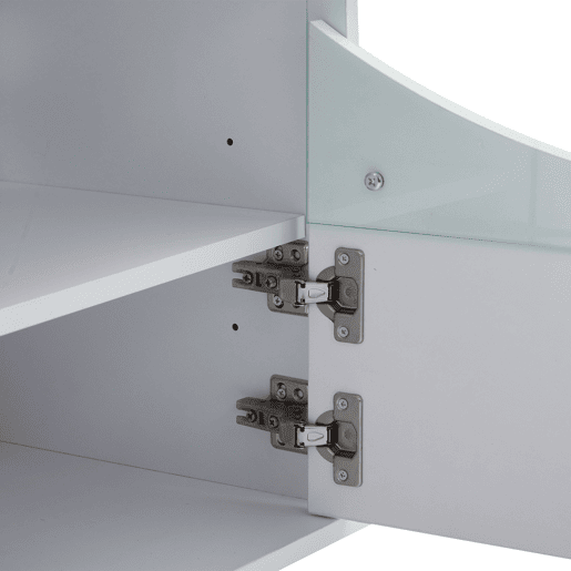 Móvel de TV 175x38x51 cm - Design curvo, porta em vidro temperado, iluminação LED, para sala e quarto - Branco Móvel de TV 175x38x51 cm - Design curvo, porta em vidro temperado, iluminação LED, para sala e quarto - Branco