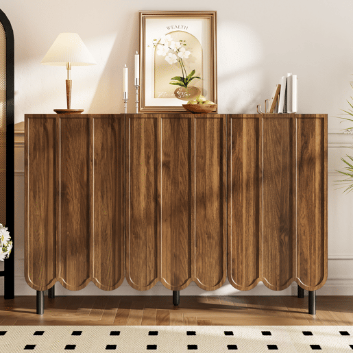 Aparador de mdf com 3 portas,noz