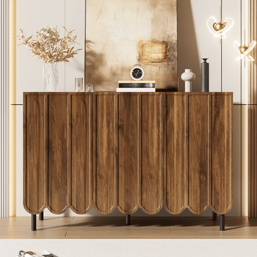 Aparador de mdf com 3 portas,noz