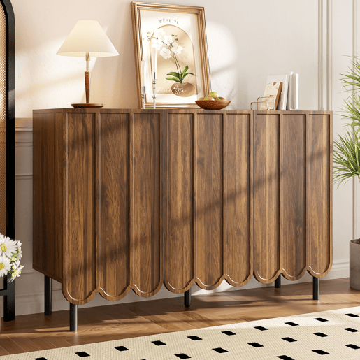Aparador de mdf com 3 portas,noz