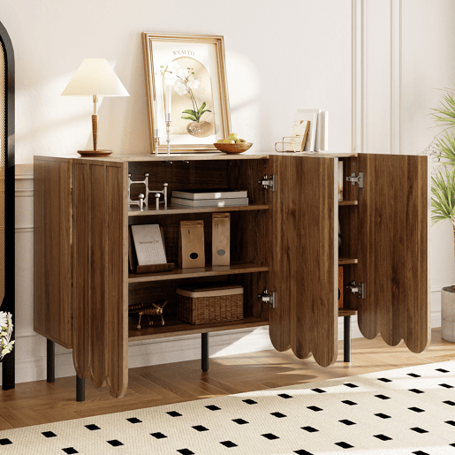 Aparador de mdf com 3 portas,noz