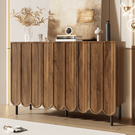 Aparador de mdf com 3 portas,noz