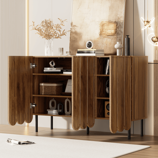 Aparador de mdf com 3 portas,noz