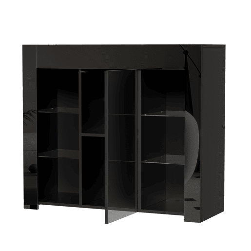 Aparador de painel de partículas com 1 porta,preto
