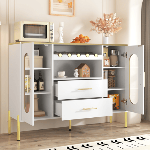 Aparador de mdf com 2 portas e 2 gavetas,branco Aparador de mdf com 2 portas e 2 gavetas,branco