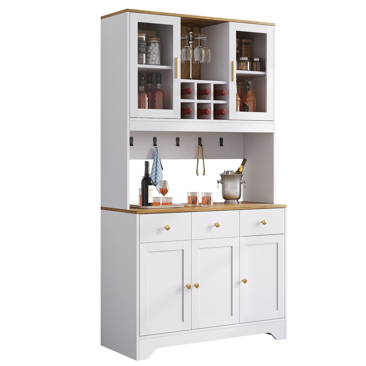 Armario de cocina con 5 puertas y 3 cajones