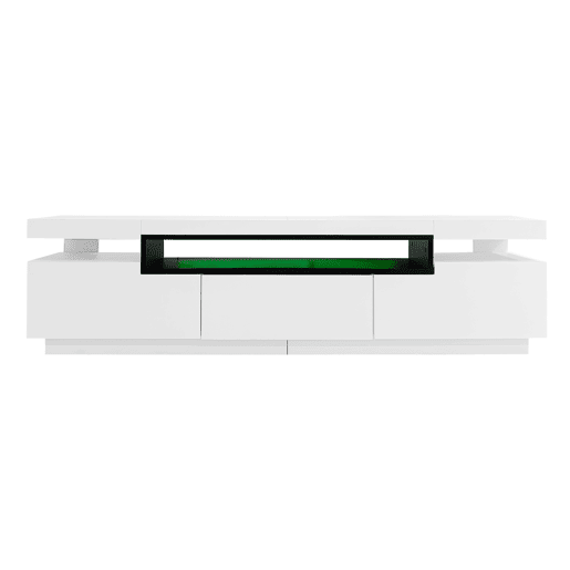 Móvel para TV 160x39x42 cm - Branco com iluminação LED de 16 cores - Para TVs de até 70 polegadas - Inclui 3 gavetas
