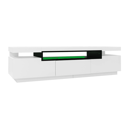 Móvel para TV 160x39x42 cm - Branco com iluminação LED de 16 cores - Para TVs de até 70 polegadas - Inclui 3 gavetas