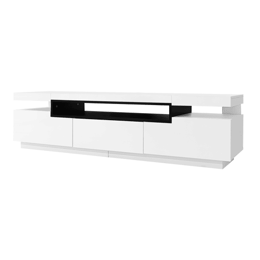 Móvel para TV 160x39x42 cm - Branco com iluminação LED de 16 cores - Para TVs de até 70 polegadas - Inclui 3 gavetas