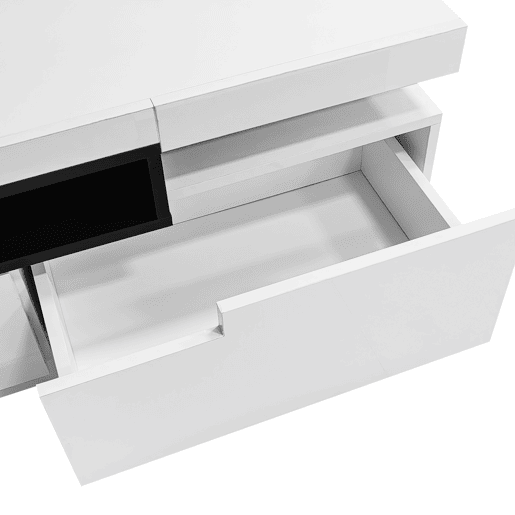 Móvel para TV 160x39x42 cm - Branco com iluminação LED de 16 cores - Para TVs de até 70 polegadas - Inclui 3 gavetas