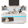 Conjunto de móveis para TV com alto brilho - Móvel para TV + mesa de sala, conjunto para parede da sala, móvel para TV com alto brilho, branco