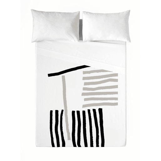ICEHOME - Conjunto de lençóis estampados de 3 peças para cama 150 - Algodão extra macio - Inclui lençol plano + 2 fronhas - NEXUS