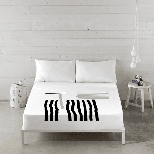ICEHOME - Conjunto de lençóis estampados de 3 peças para cama 150 - Algodão extra macio - Inclui lençol plano + 2 fronhas - NEXUS