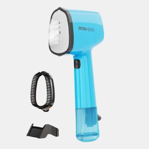 Ferro de passar roupa vertical Cecotec IronHero V-1500 Essential azul com base de cerâmica, potência de 1500 W e vapor contínuo