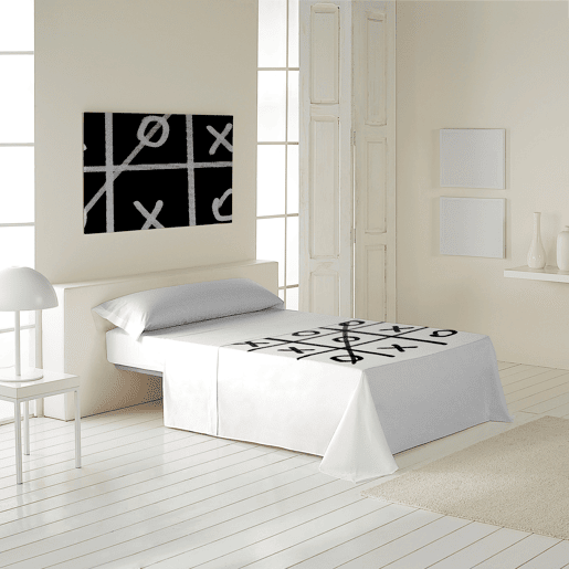 ICEHOME - Conjunto de lençóis estampados de 3 peças para cama 150 - Algodão extra macio - Inclui lençol de cima + 2 fronhas - 3N STRIPE