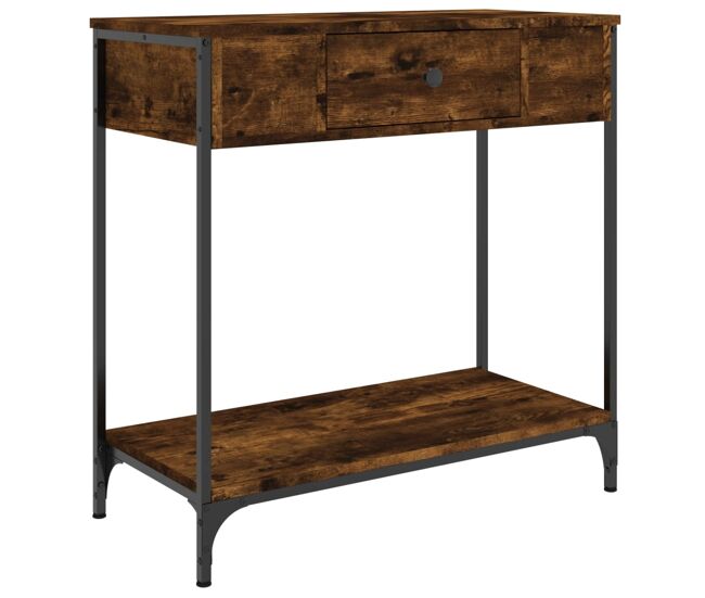 Mesa consola - mesa de entrada madera de ingeniería roble ahumado 75x34,5x75 cm