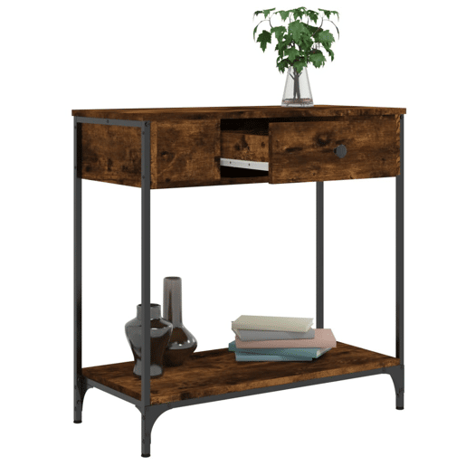Mesa Consola - Mesa De Entrada 75x34,5x75 cm derivados de madeira carvalho fumado