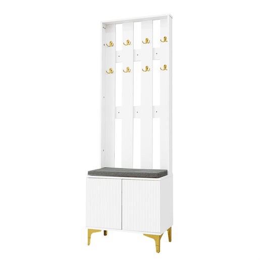 Móvel de entrada de painel de partículas com sapateira,branco