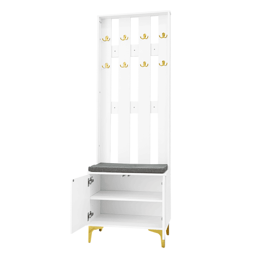 Móvel de entrada de painel de partículas com sapateira,branco