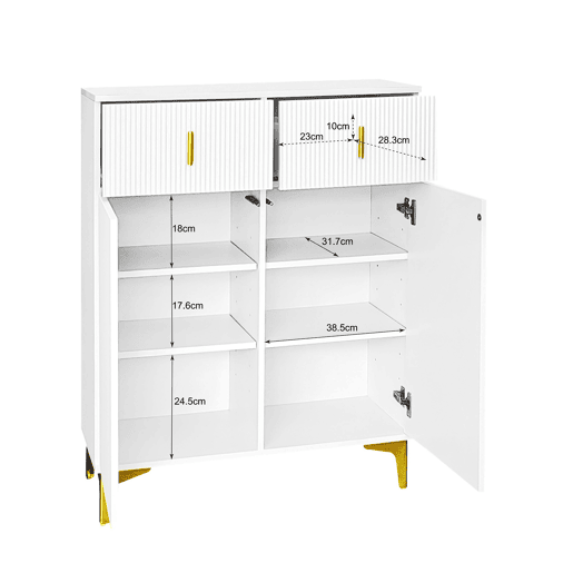Móvel de entrada de painel de partículas com sapateira,branco