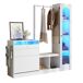 Mueble recibidor con zapatero,espejo y vitrina Mueble recibidor con zapatero,espejo y vitrina Blanco
