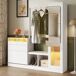 Mueble recibidor con zapatero,espejo y vitrina Mueble recibidor con zapatero,espejo y vitrina Blanco