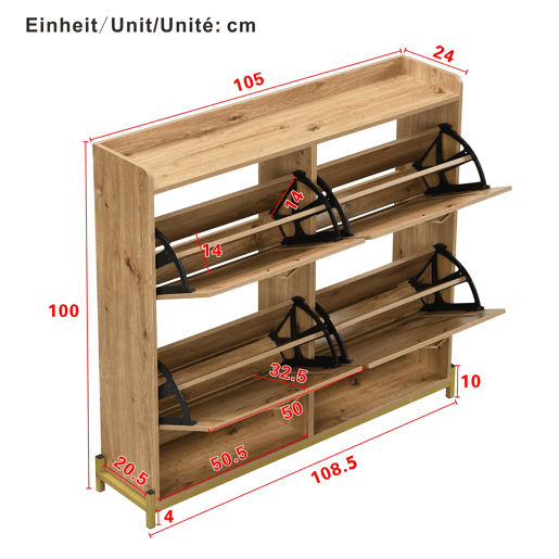 Sapateira de mdf com 4 tabuleiros,natural Sapateira de mdf com 4 tabuleiros,natural