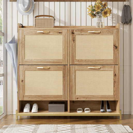 Sapateira de mdf com 4 tabuleiros,natural Sapateira de mdf com 4 tabuleiros,natural