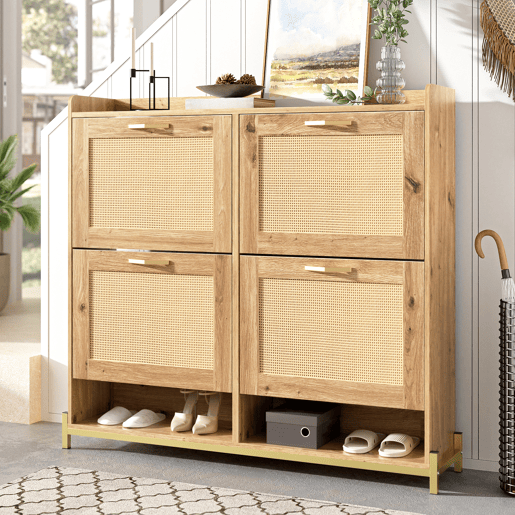 Sapateira de mdf com 4 tabuleiros,natural Sapateira de mdf com 4 tabuleiros,natural