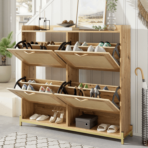 Sapateira de mdf com 4 tabuleiros,natural Sapateira de mdf com 4 tabuleiros,natural