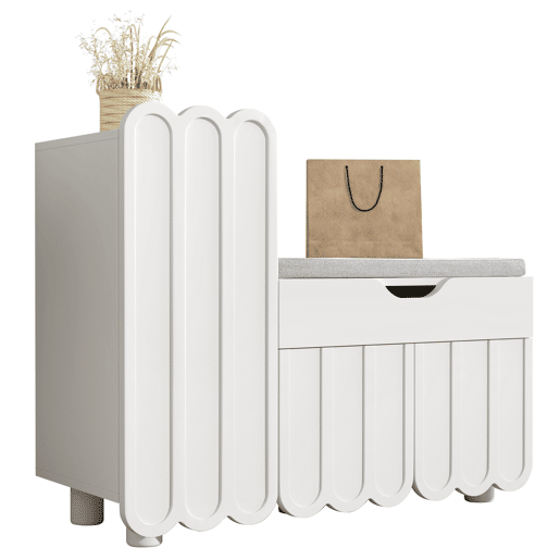 Sapateira de mdf com 3 portas e 1 gaveta,branco Sapateira de mdf com 3 portas e 1 gaveta,branco