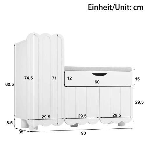 Sapateira de mdf com 3 portas e 1 gaveta,branco Sapateira de mdf com 3 portas e 1 gaveta,branco