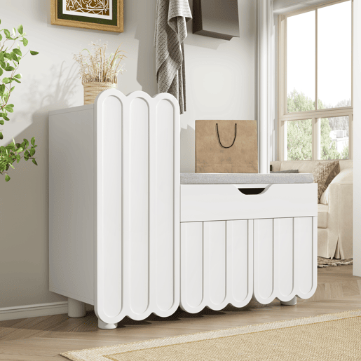 Sapateira de mdf com 3 portas e 1 gaveta,branco Sapateira de mdf com 3 portas e 1 gaveta,branco