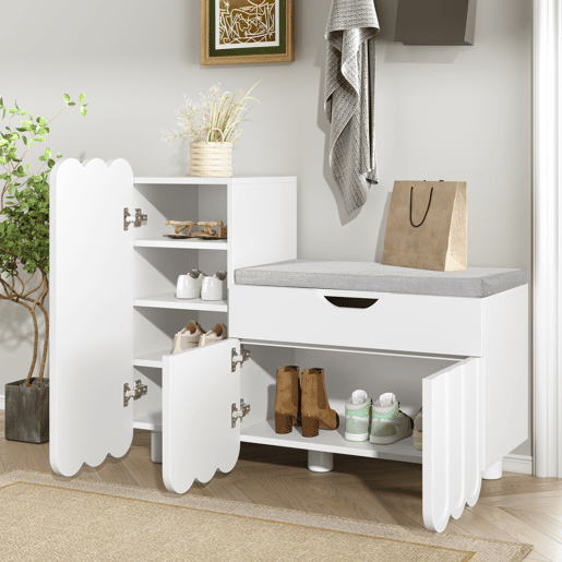 Sapateira de mdf com 3 portas e 1 gaveta,branco Sapateira de mdf com 3 portas e 1 gaveta,branco