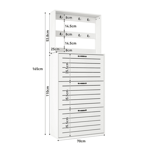 Móvel de entrada de painel de partículas com sapateira,branco