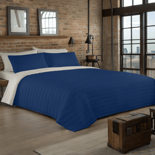 COLCHA BOUTI REVERSÍVEL BICOLOR AZUL 1L198 PEDRA CAMA 135150