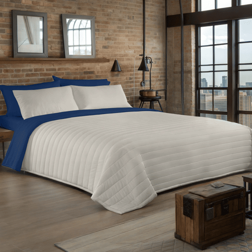 COLCHA BOUTI REVERSÍVEL BICOLOR AZUL 1L198 PEDRA CAMA 135150