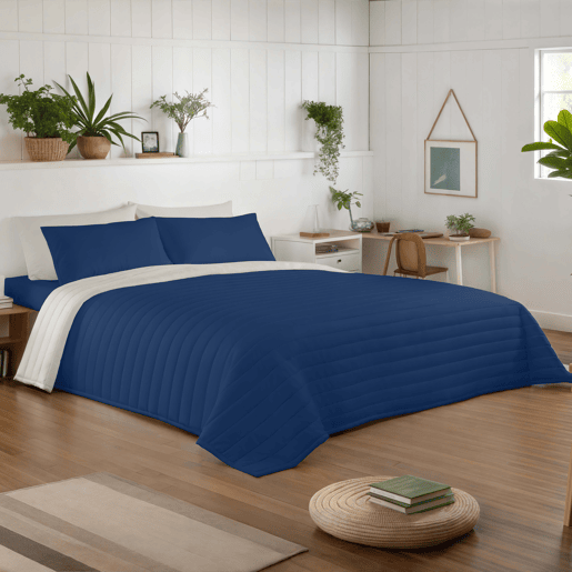 COLCHA BOUTI REVERSÍVEL BICOLOR AZUL 1L198 PEDRA CAMA 135150