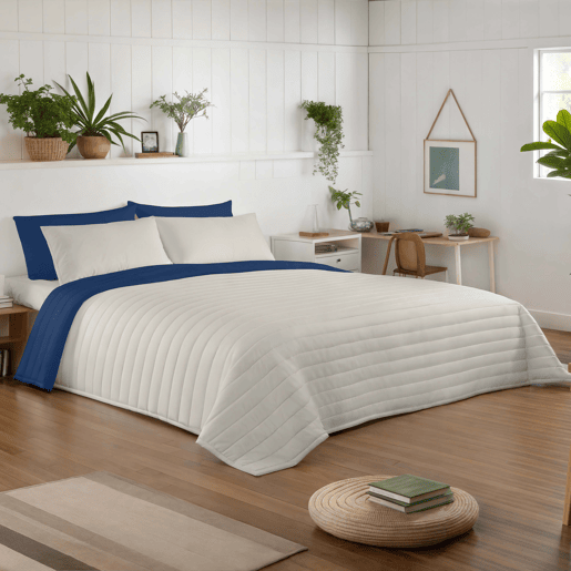 COLCHA BOUTI REVERSÍVEL BICOLOR AZUL 1L198 PEDRA CAMA 135150