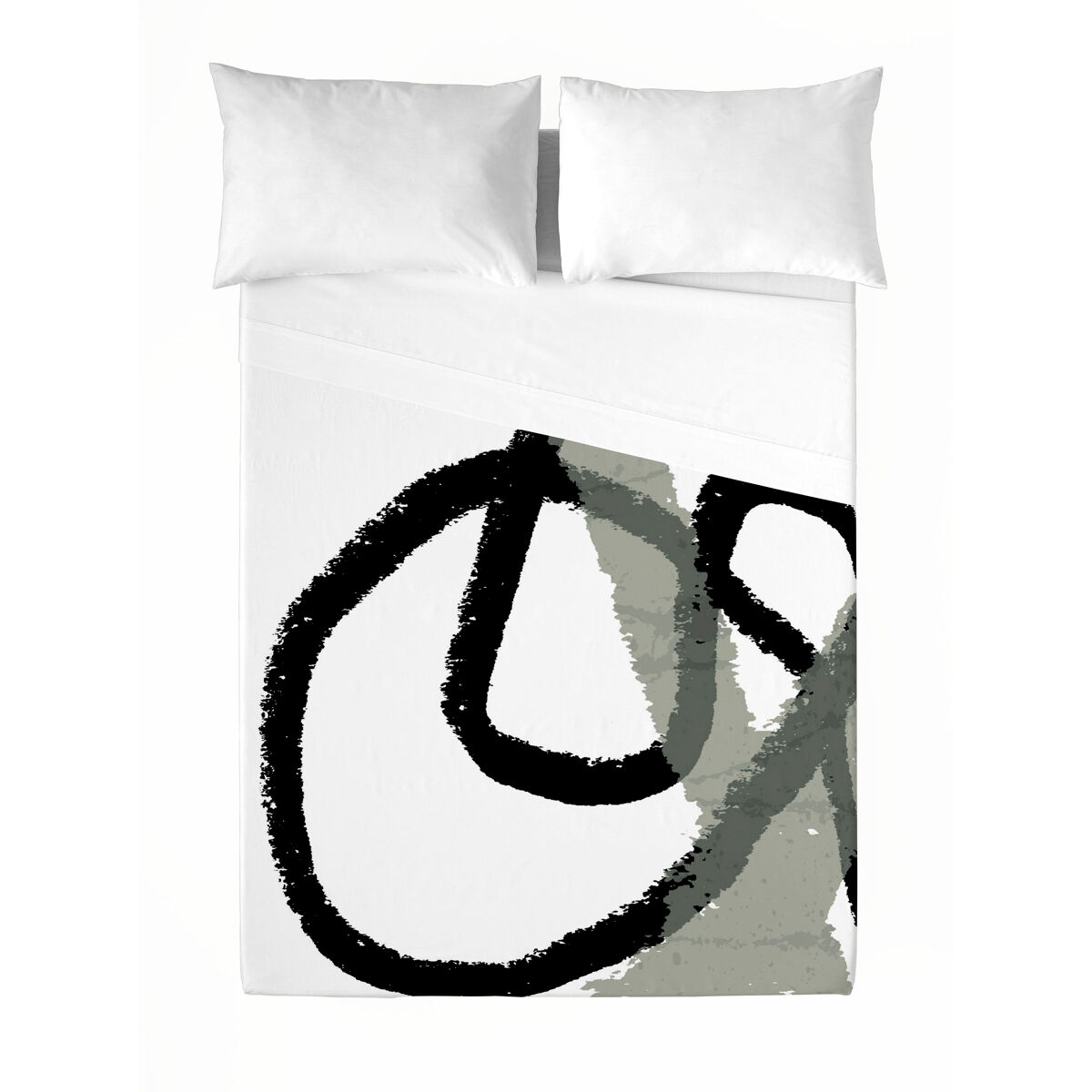 Icehome - juego de sábanas estampadas 2 piezas cama 90 - algodón extra suave - incluye sábana encimera + 1 funda de almohada - trazo