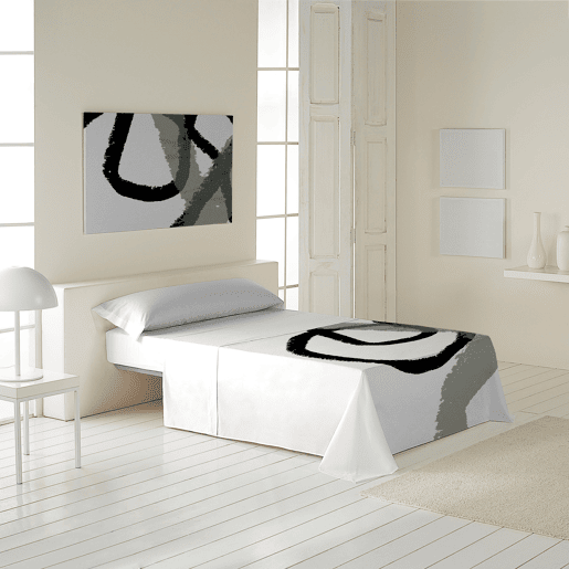 ICEHOME - Conjunto de lençóis estampados de 2 peças para cama 90 - Algodão extra macio - Inclui lençol de cima + 1 fronha - TRAZO