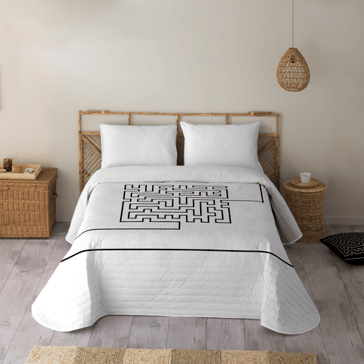ICEHOME - Colcha Bouti Estampada - Peso 70 Gramas - Cama 150 - LABERINTH