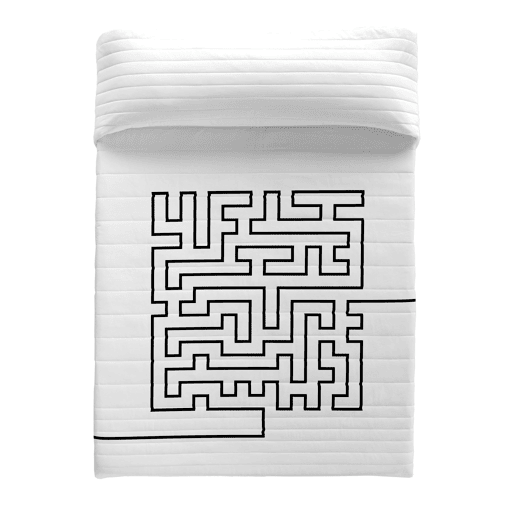 ICEHOME - Colcha Bouti Estampada - Peso 70 Gramas - Cama 135 - LABERINTH