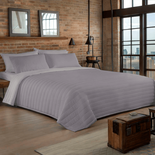 COLCHA BOUTI REVERSÍVEL BICOLOR CINZACINZA CLARO CAMA 180