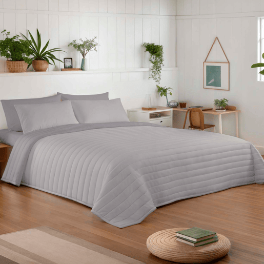COLCHA BOUTI REVERSÍVEL BICOLOR CINZACINZA CLARO CAMA 180