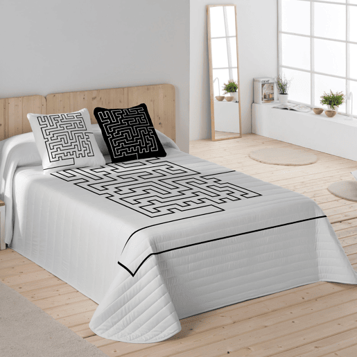 ICEHOME - Colcha Bouti Estampada - Peso 70 Gramas - Cama 180 - LABERINTH