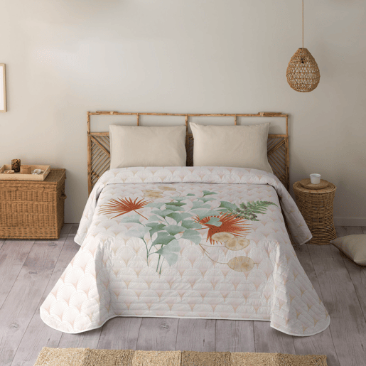 NATURALS - Colcha Bouti Estampada - Peso 70 Gramas - Cama 90 - JADE