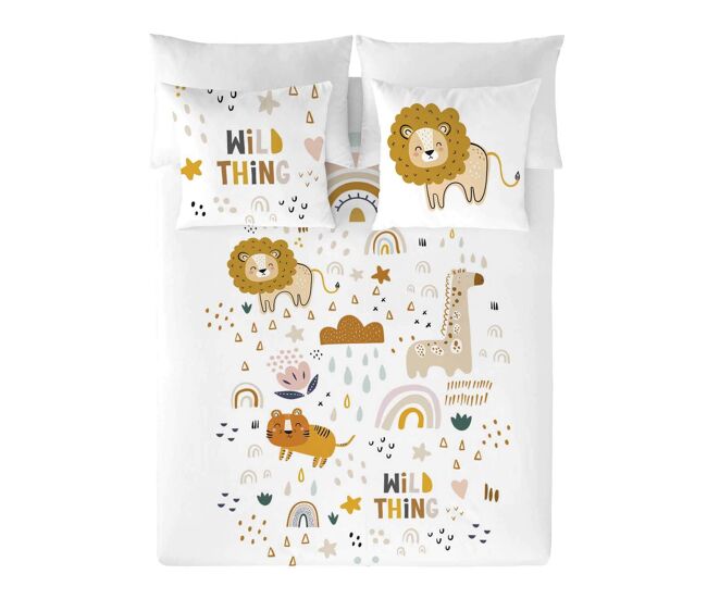 Naturals - funda nórdica estampada infantil cama 90 - algodón extra suave - incluye 1 funda de almohada - obini