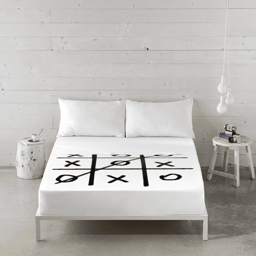 ICEHOME - Conjunto de lençóis estampados de 3 peças para cama 180 - Algodão extra macio - Inclui lençol de cima + 2 fronhas - 3N STRIPE