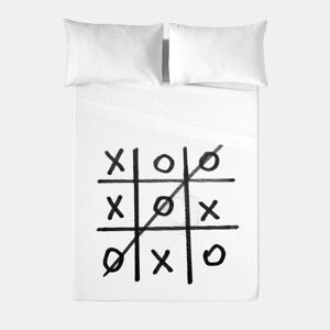 ICEHOME - Conjunto de lençóis estampados de 2 peças para cama 135 - Algodão extra macio - Inclui lençol plano + 1 fronha - 3N STRIPE